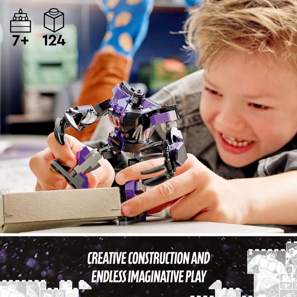 LEGO Marvel Black Panther Mek-rustning 76204 Byggsats, Samlarobjekt Mek/Superhjälte Minifigur för Barn Från 7 År (124 stycken)