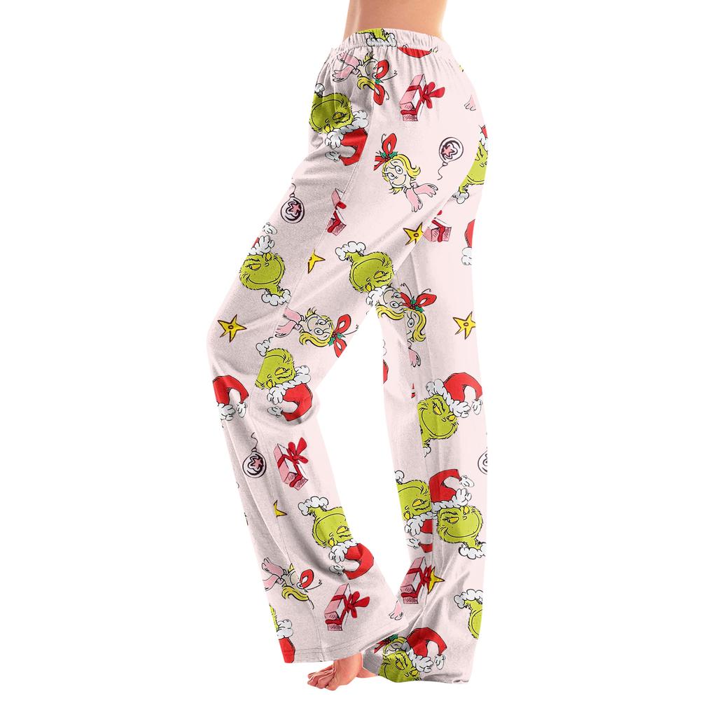 Pyjamahose Nachtwäsche Lässige Kordelzug Elastischer Bund Hose Bequeme Gerade Yoga Lockere Hose