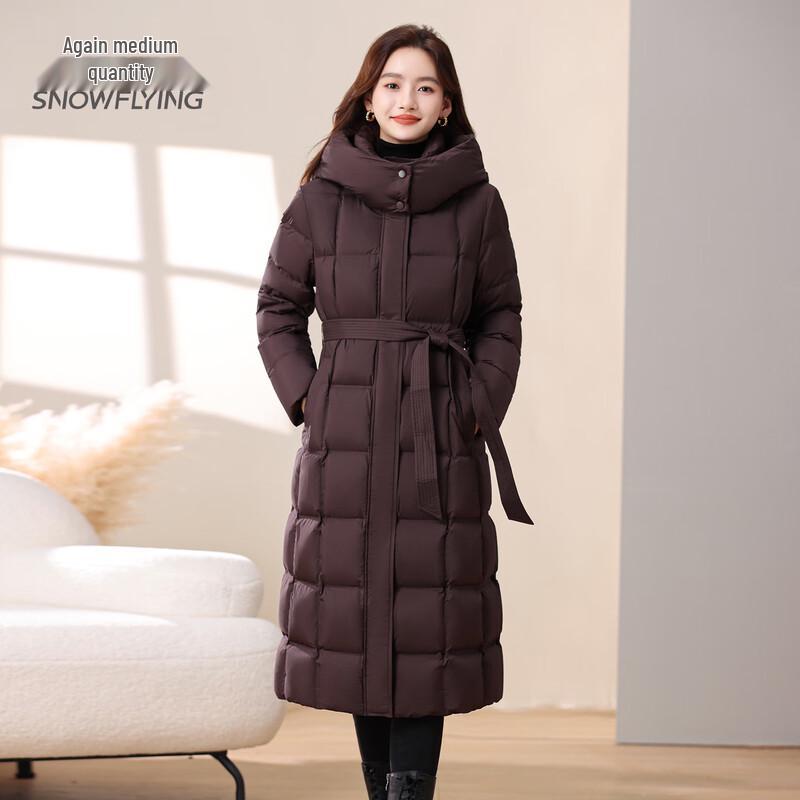 

SNOWFLYING Women s Extra-Long Collarless Down Jacket M