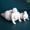 Handmade Sandstone Yoga Chubby Woman Statue Home Decor