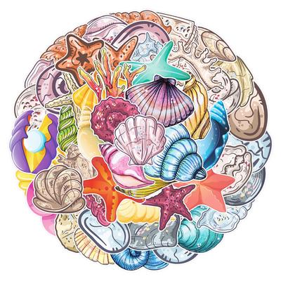 50 Shell Graffiti Stickers Suitcase Car Laptop Skateboard Mobile Phone Waterproof Decorative Stickers