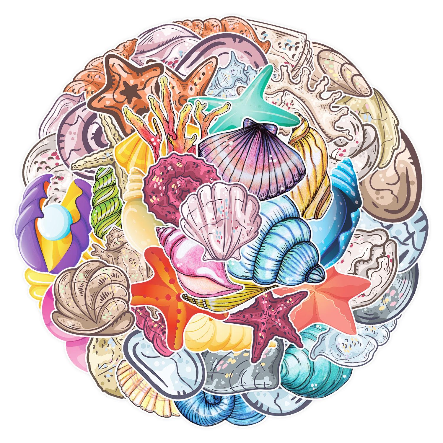 

50 Shell Graffiti Stickers Suitcase Car Laptop Skateboard Mobile Phone Waterproof Decorative Stickers