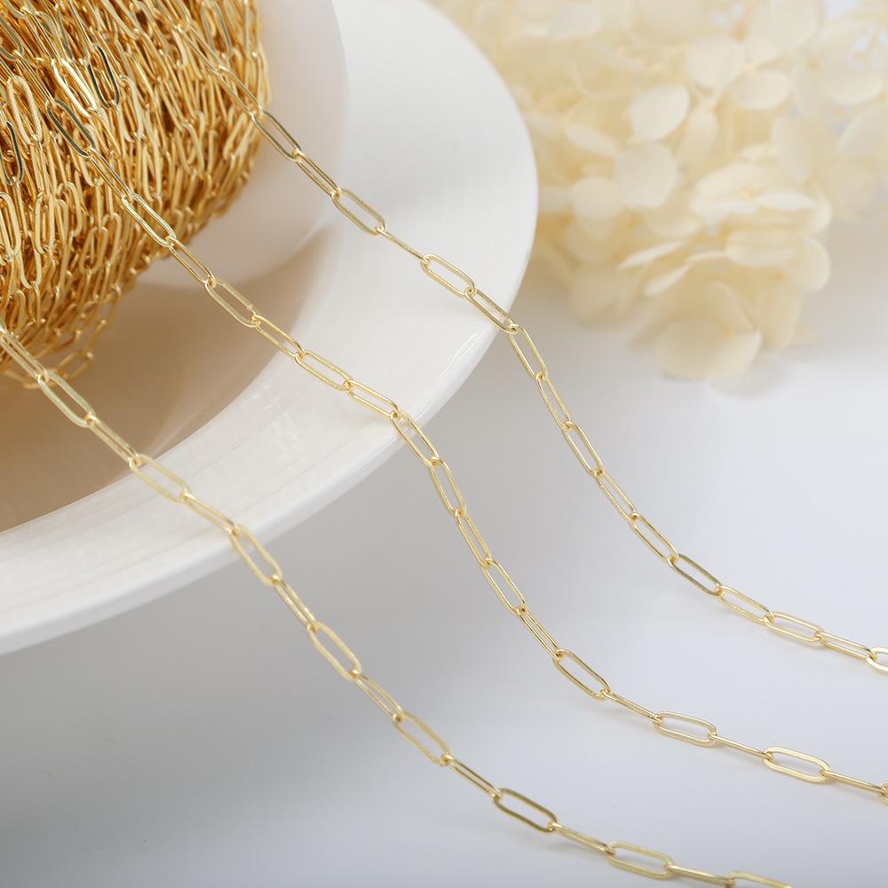 14K Gold-Filled O-Link Paperclip Chain Tassel Bracelet DIY Handmade Necklace Jewelry Materials