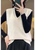 Autumn & Winter Women's V-Neck Knit Vest: Versatile, Loose, Sleeveless Outerwear in Lazy Style