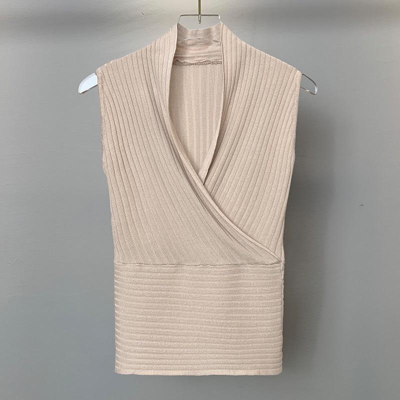 

Elegant Cross V-Neck Slimming Knit Vest One Size