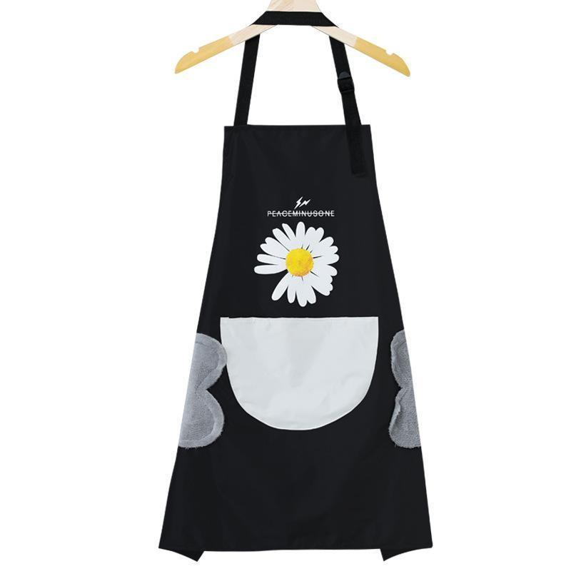 Resistant Oil Waterproof Polyester Oxford Stripeds Apron Wipe Kitchens Hand