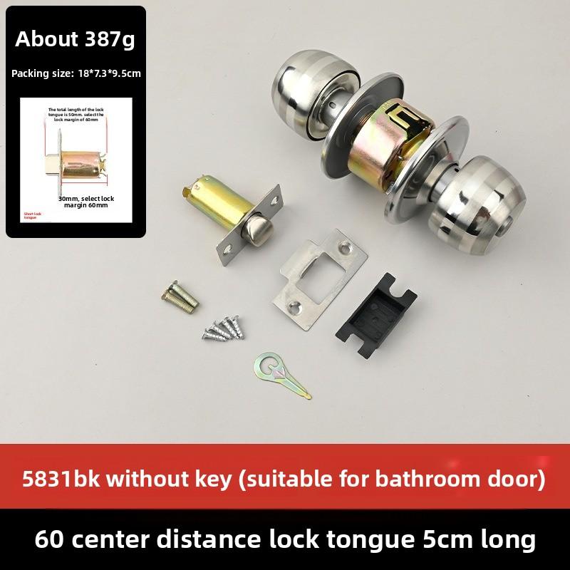 Stainless Steel Spherical Wooden Door Lock Bathroom Toilet Door Lock 5831 Ball Lock