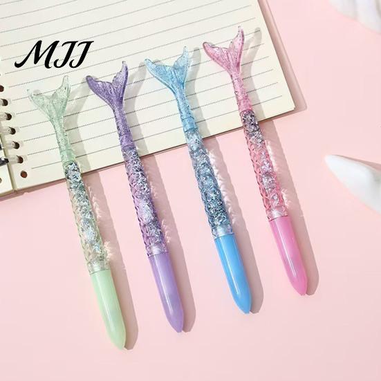 Cute Mermaid Tail Pens 4PCS Fish Gel Set, Gradient Transparent Barrel And Glossy Colorful Ink Fin Decor, Smooth Writing for Daily Note Taking