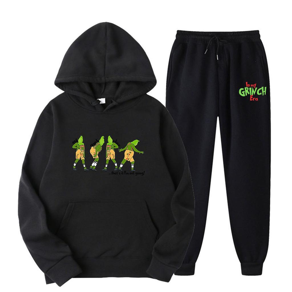 Women's Hooded Sports Tracksuit Unisex Two-Piece Running Outfits Long Sleeve Pullover Hoodies Sweatshirt+Sweatpants Set