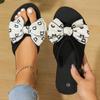 2024 Women's High-heeled Slippers Women's Summer Wild Bow Slippers Women's Beach Slippers Casual Beach Shoes Flip Flops