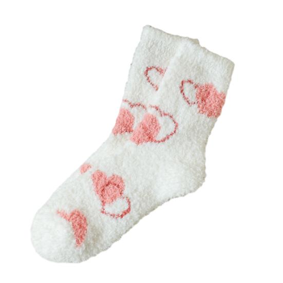 Comfortable Daily Wear Socks Coral Fleece for Women, Soft Thermal Crew with Non-Binding Thickened Fluffy Winter House Top, Fuzzy Sleep Cute