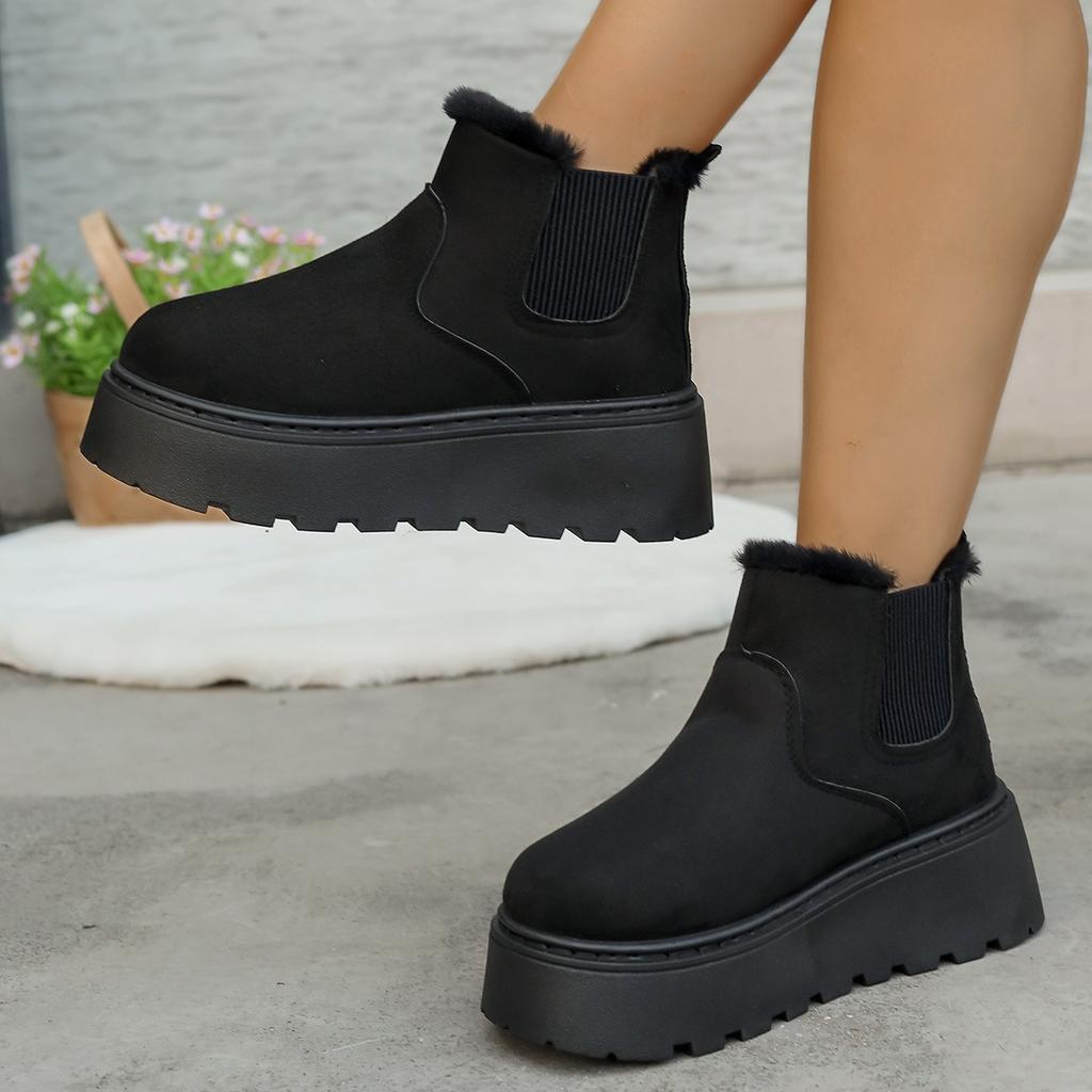 Foreign Trade Thick-soled Snow Boots for Women's Winter New Thickened and Velvet Fashion Warm One-pedal Short Boots Cotton Shoes for Women