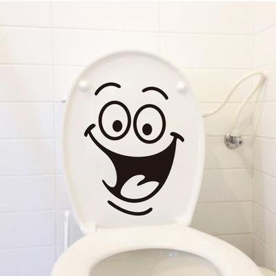 DIY Removable Smile Face Funny Bathroom Toilet Seat Art Wall Sticker Home Decor