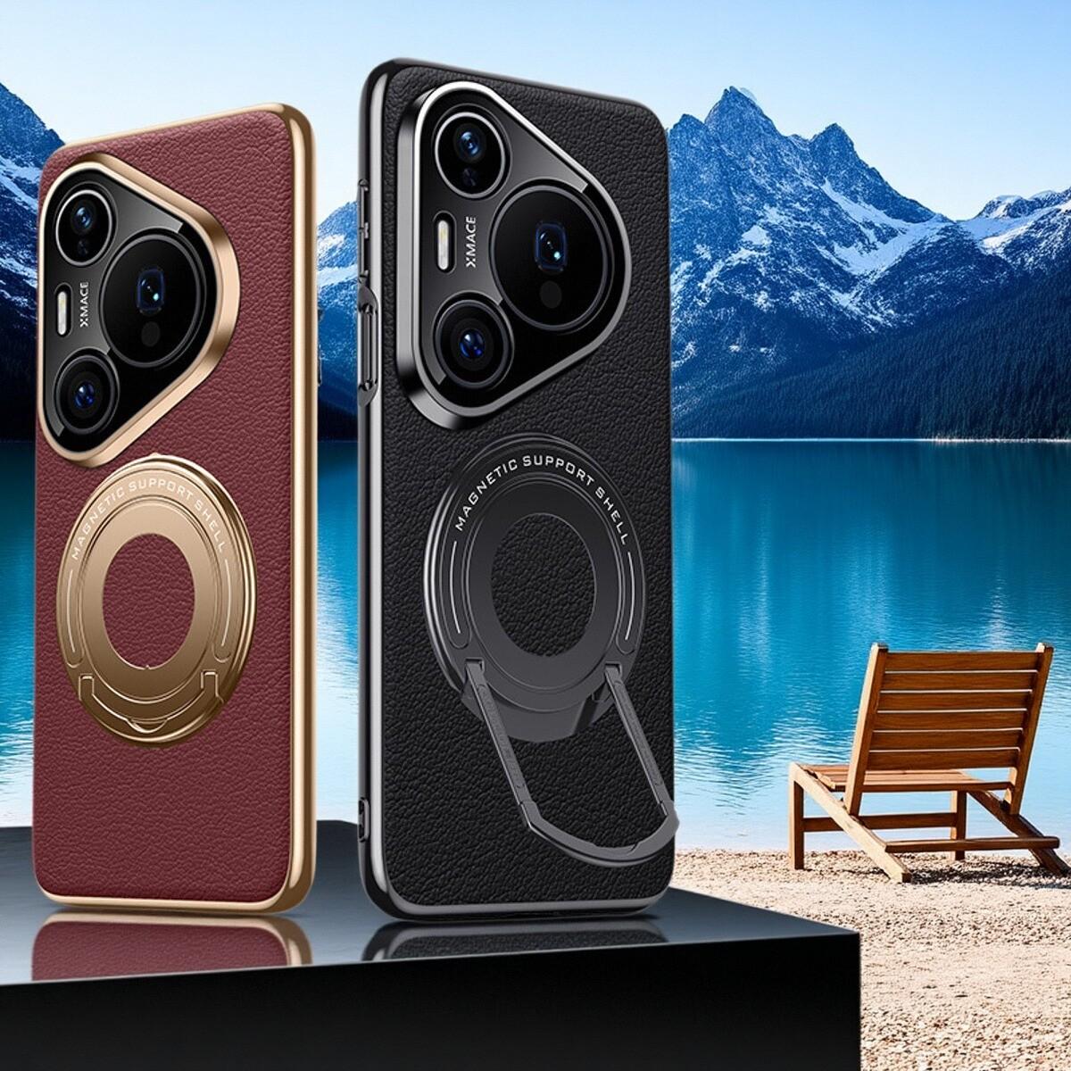 

Чехол из веганской кожи с магнитом для Huawei Pura 80 Ultra Pro+ Plus с крышкой и скрытой подставкой, тонкий, новый трендовый чехол, роскошный Huawei Pura 80 красный