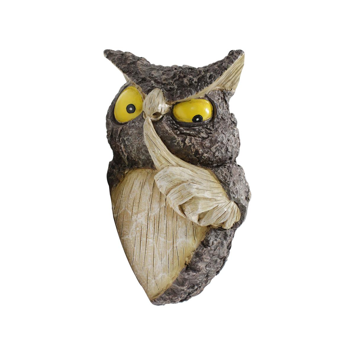

1pc hide and seek owl tree hanging, personified owl, courtyard garden big tree scene decoration, fun animal tree hanging коричневый