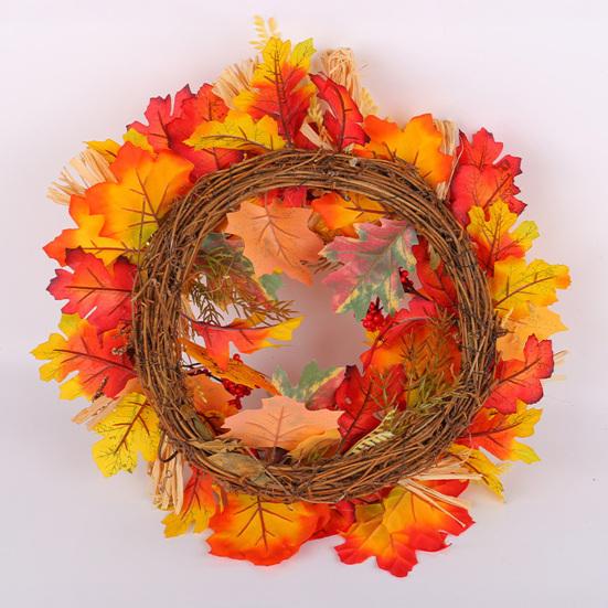 Pumpkin Wreath Sunflower Maple Leaf Decor Artificial Garland Seasonal Atmosphere Thanksgiving Harvest Festival Decor