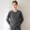Women's 2026 Autumn/Winter Pure Cashmere Round Neck Cardigan - Single-Breasted, Commuter Style Sweater Jacket