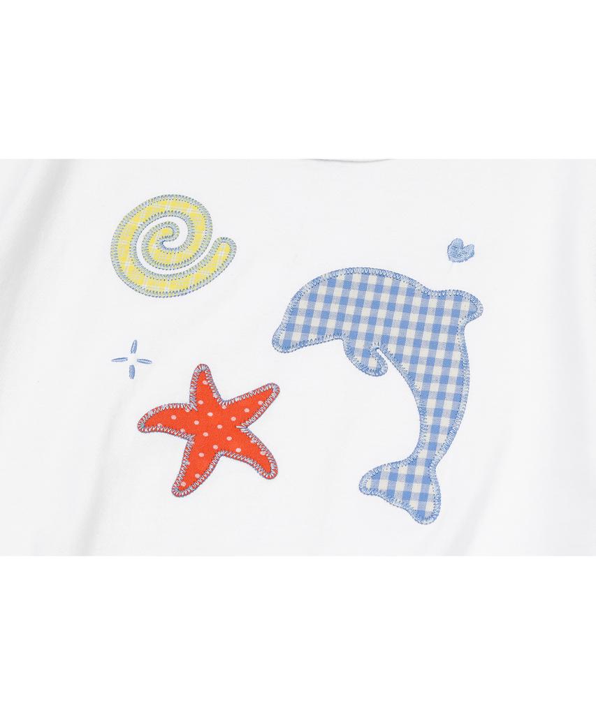 CPGN STUDIO Dolphin Pop Crop Short Sleeve Tee White