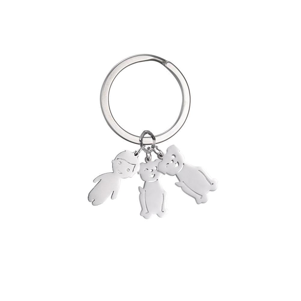 Personalized Keychain Custom Boy Girl Key Chain Family Mother Kid Child Gift For Woman Men Couple Stainless Steel Jewelry