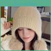 Knit Womens Beanie Winter With Pompom Warm Thick Polyester Stretchy Soft Cozy Nobrim Hat For Christmas
