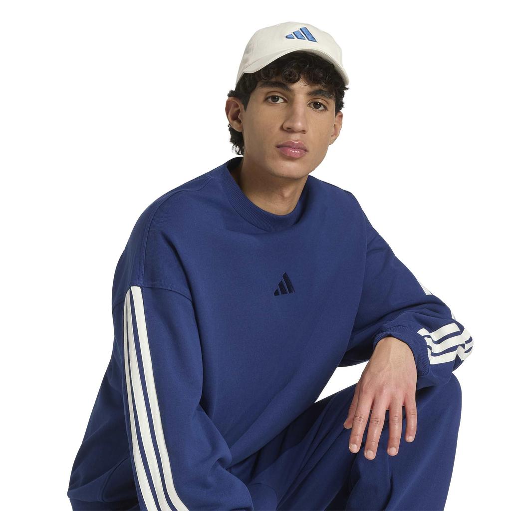 KIT Sweat Crew BW222 Dark XS [Adidas] 3-Stripes Men's Blue/Off-White (KW2387)