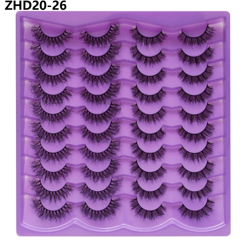 20 Pairs Faux Mink Lashes 3D Fluffy Natural Lashes Makeup False Eyelashes Russian Strip Lashes Eyelash Extension