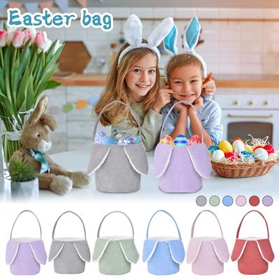 Easter Wick Plush Bunny Tote Basket