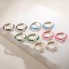 Candy Color Glazed Dopamine Color System Heart-shaped Zircon Ear Hoops Gold-plated Enamel Women's Earrings Wholesale