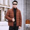 Men's Hooded Winter Jacket with Detachable Liner – 90% Goose Down, Warm Mid-Length.