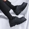 2024 niche platform big head commuter casual shoes carbon black derby shoes men's British small leather shoes 60706-R