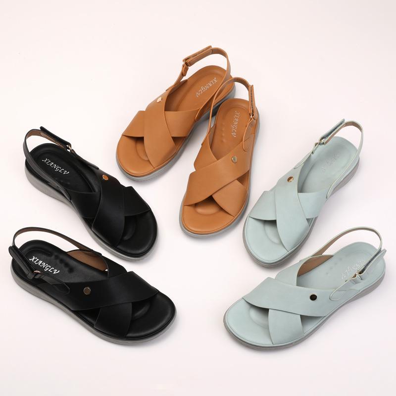 Flat Sandals for Women Summer Backheel with Slope Casual Shoes That Feel Like Feces for Vacation and Travel