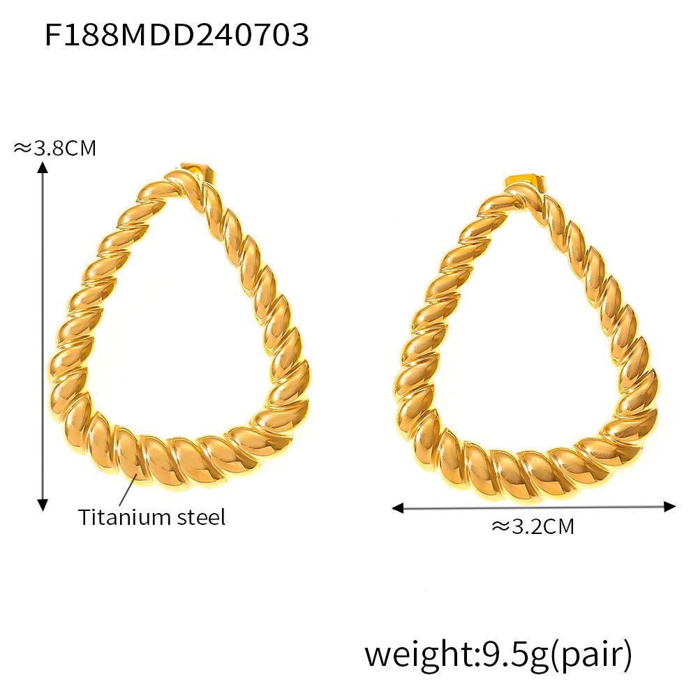 European  American Geometric Triangle Titanium Steel Earrings - Niche Design, Fashionable  Simple