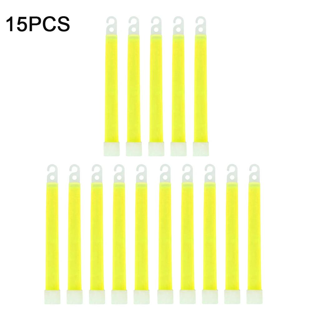 1-50pcs Glow Sticks with Hook 6 inch Fluorescence Light for Hiking Camping Outdoor Emergency Concert Party Light Sticks
