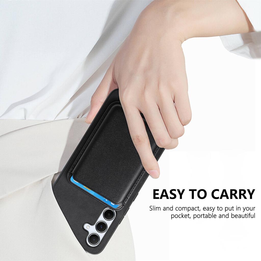 B2 For Samsung Galaxy A55 5G Magnetic Phone Case Leather+TPU Cover with Card Bag