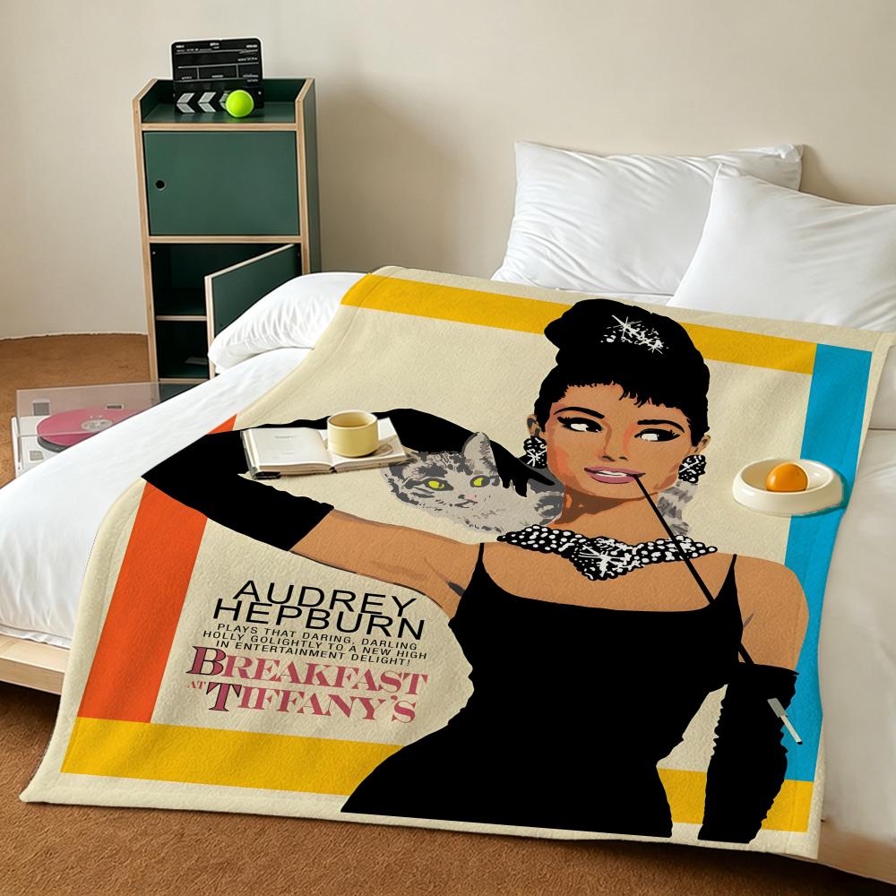 Celebrity A-Audrey Hepburn Coperte Morbide Calde Coperta in Flanella Biancheria da Letto per Letto Soggiorno Casa Divano