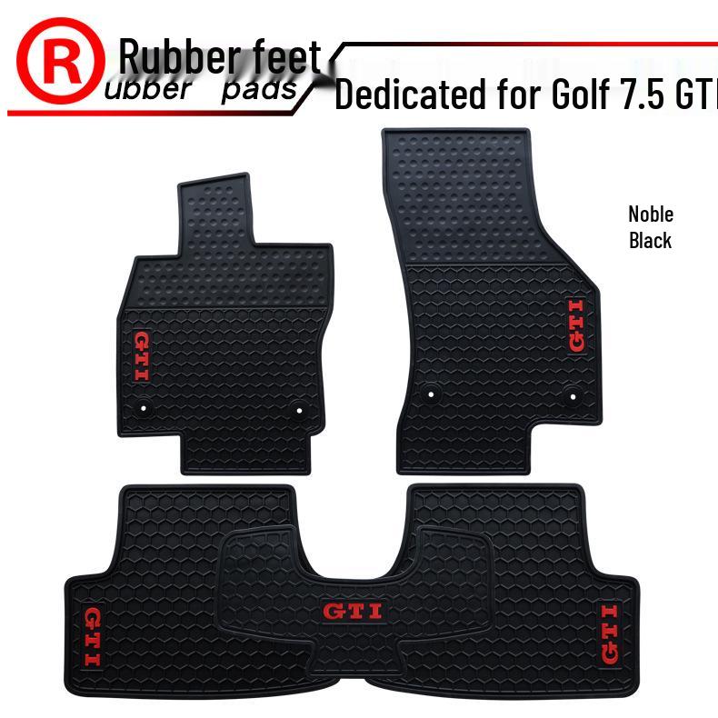 

Volkswagen Golf 7.5 GTI Custom Rubber Waterproof Floor Mats GTI Black with Red Edge