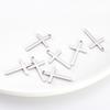 10Pcs/lot Stainless Steel Cross Charms Pendant Religious Jewelry Making DIY Charms Handmade Crafts