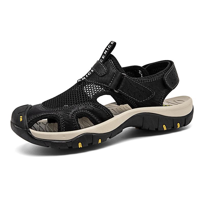 

Men s Sandals Breathable Mesh Upper Mens Casual Shoes Outdoor Men Leather Sandals for Men Beach Sandals Roman Mens Shoes 38