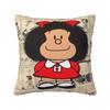 Manga Quino Mafalda Cushion Cover Kawaii Cartoon Velvet Luxury Pillows Living Room Decoration