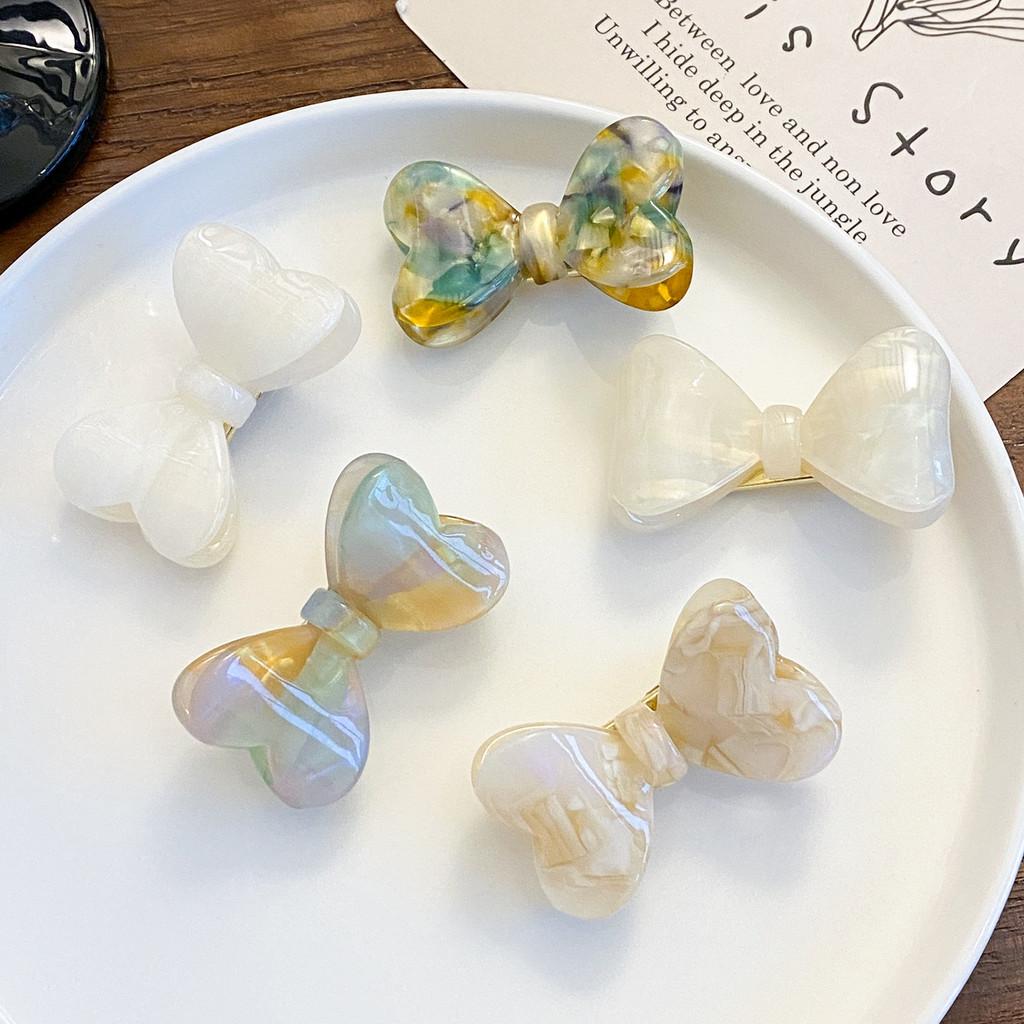 Adorable Multi-color Heart Bow Hair Clip For Women Stylish And Versatile Accessories