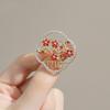Hollow Plum Blossom Brooch with Red Cubic Zirconia White Rhinestones Chinese Style Suits Coats Scarves Bags Badge