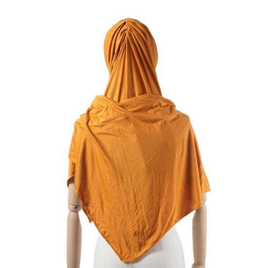 Headscarf Hat with Bright Bead Pleated Design Solid Color Shawl