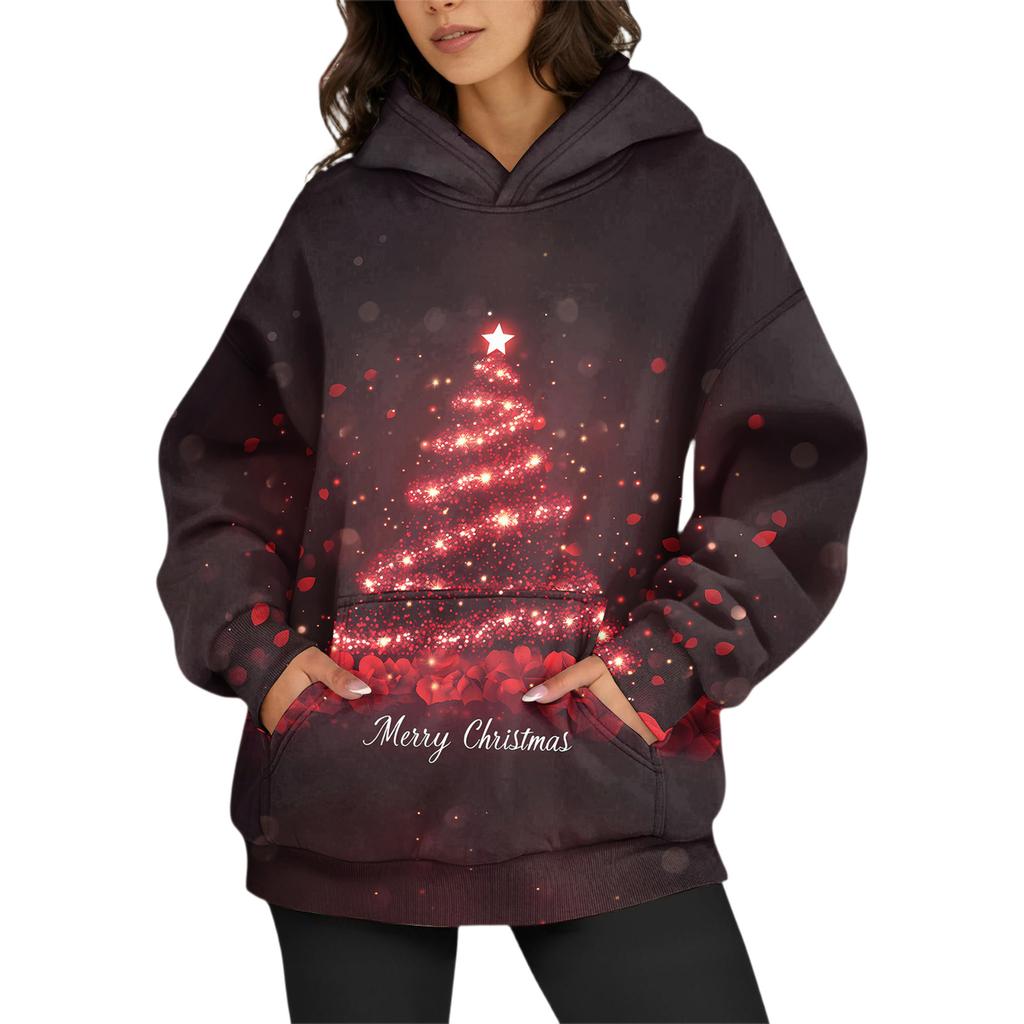 Women's Fashion Daily Versatile Casual Crewneck Sweatshirts Long Sleeve Printed Top Sweatshirts