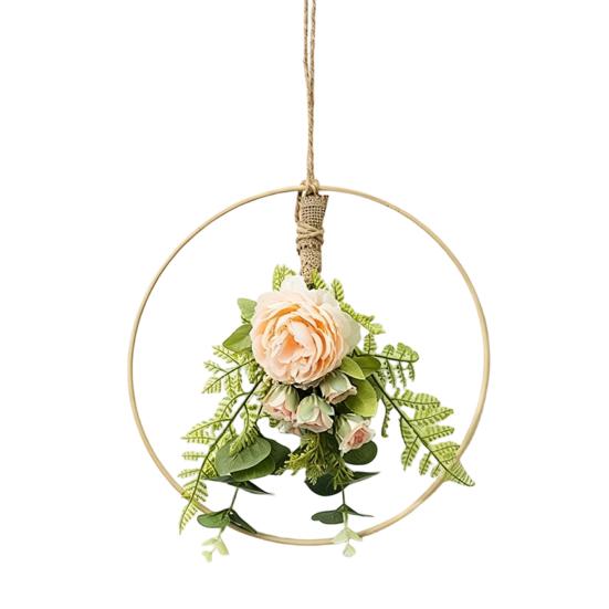 Artificial Flower Wreath, Sustainable Hanging Ornaments, with Elegant Flower Decorations for Bedroom Living Room Balcony Cafe Nursery