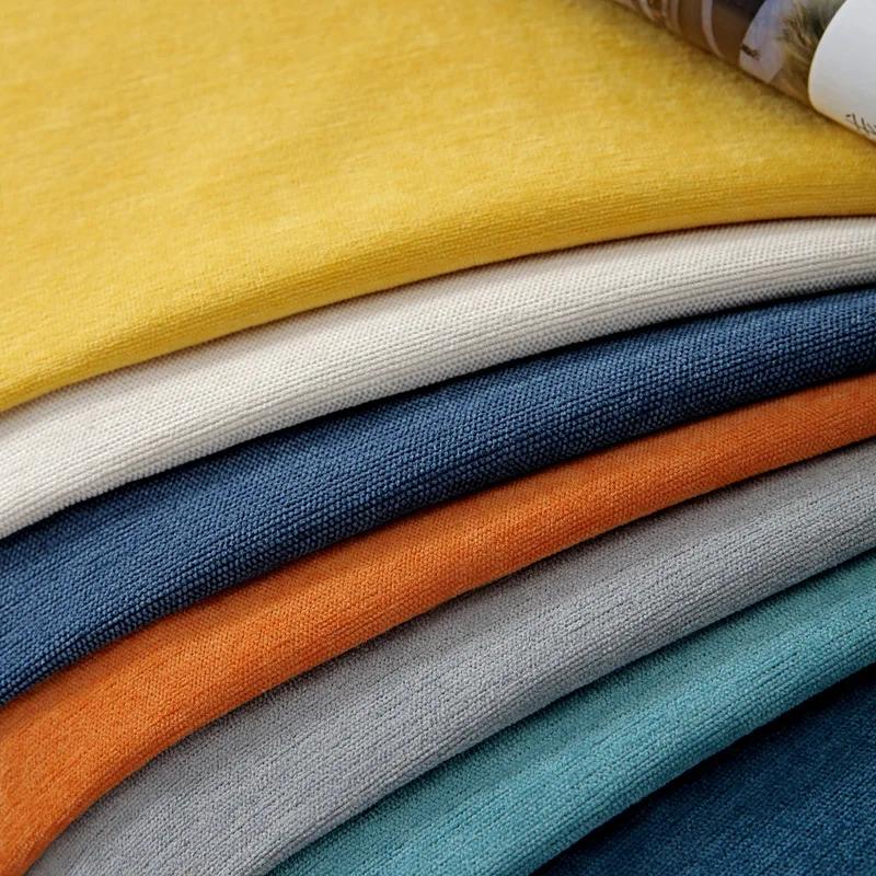 Chinese Style Chenille Sofa Cover Four Seasonal Universal Solid Wood Sofa Seat Cushion Solid Color Anti Slip Couch Cushion Cover