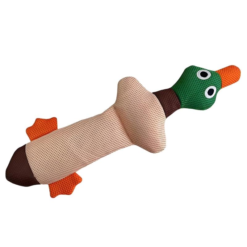 Soft Plush Dog Chew Toy with Squeaker Duck Shape Fetches Toy for Dog to Bites, Carry, Toss, and Play Indoors Daily