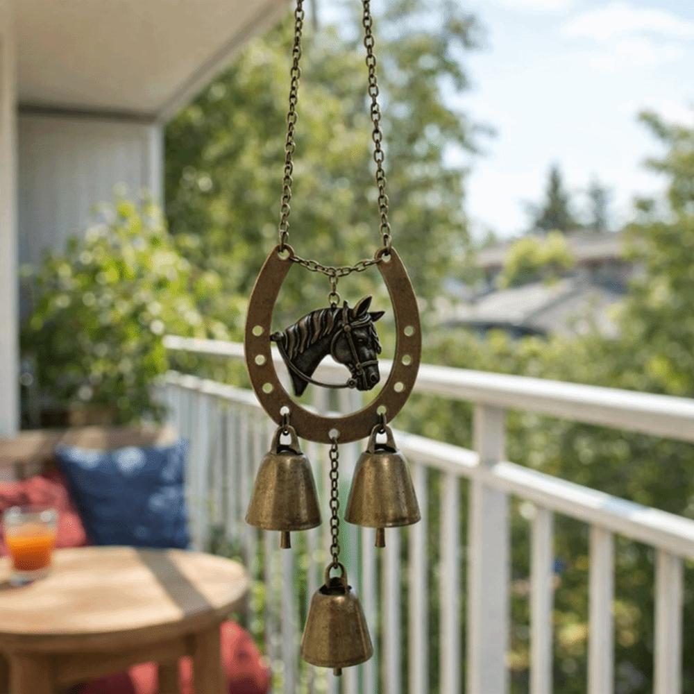 Wisiorek z kopyta szczęśliwego konia Vintage Dekoracyjny Ozdoba do zawieszenia na dziedzińcu Dzwonek wietrzny do zawieszenia Prezent