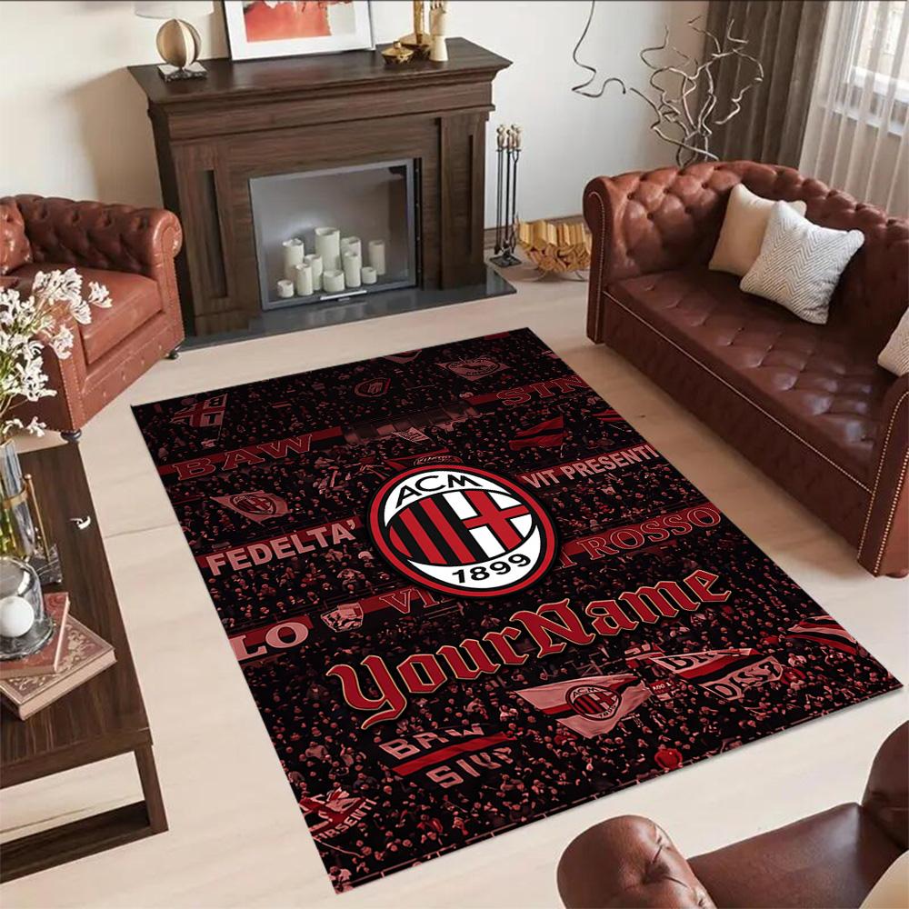 Ac Milan Personalized Text Area Rug Suitable for Decorate room Dormitory Game Room Bedrooms Antislip Carpet Anime Office Decor Wedding Party Gift