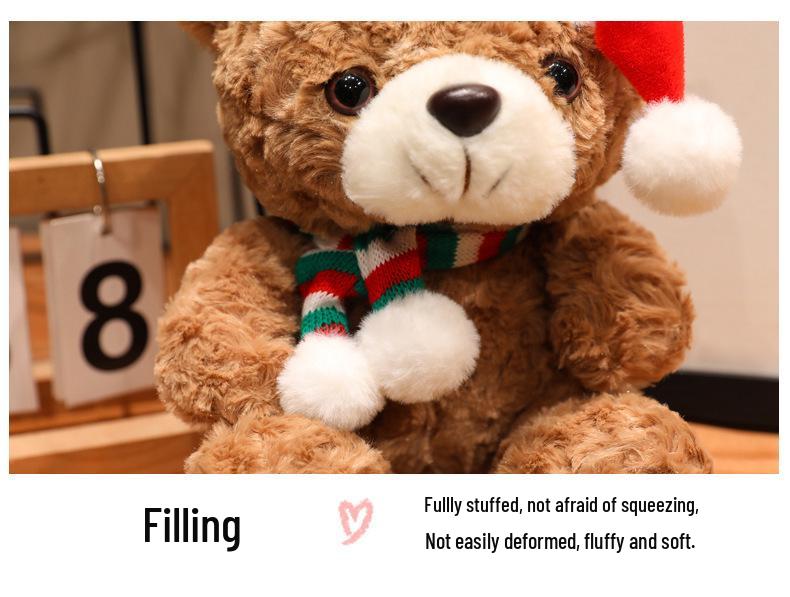 Christmas Teddy Bear with Scarf & Hat - Plush Toy for Valentine's & Birthday Gifts