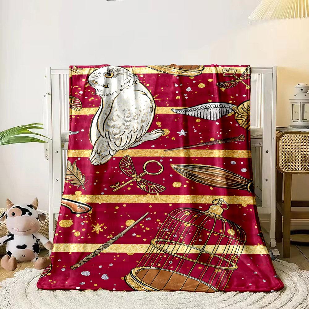 Harry Potter Hedwig Owl Magic Elements Blanket bedroom Blanket for Livingroom Couch lunch break Soft throw for Friend's festival Gift